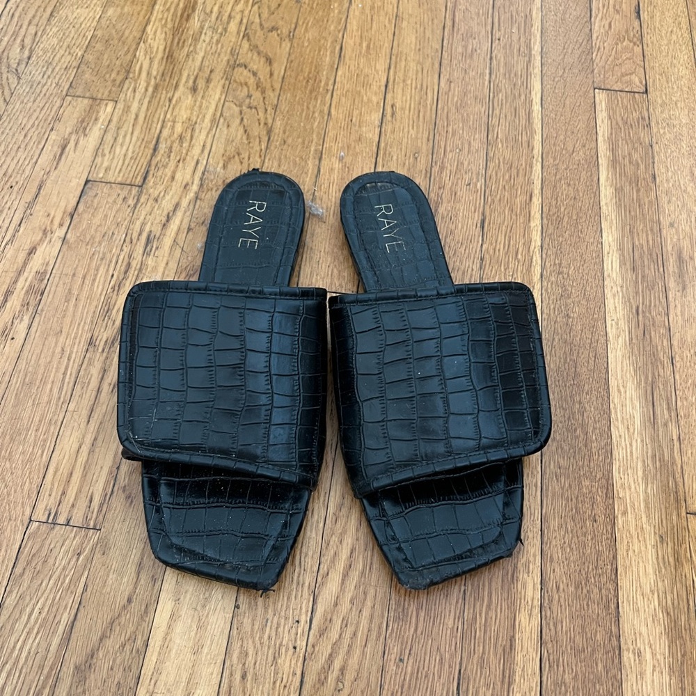 Raye The Label Leather Croc Slides - image 1